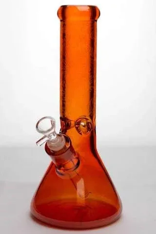 12" Sandblasted 7mm Metallic Glass Bong - Image 2