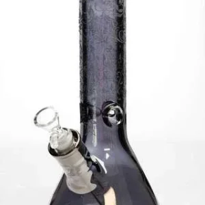 12" Sandblasted 7mm Metallic Glass Bong