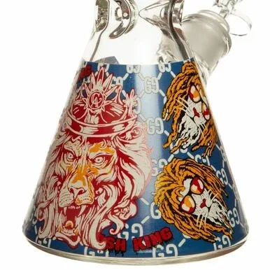 14" 7mm Rasta Leo Glass Bong - Image 2