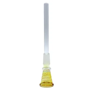 6.5" Downstem With Yellow Swirls Glass Bowl