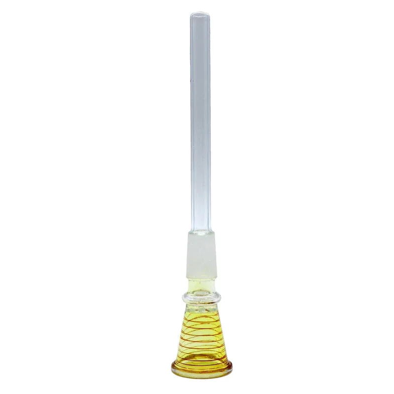 6.5" Downstem With Yellow Swirls Glass Bowl