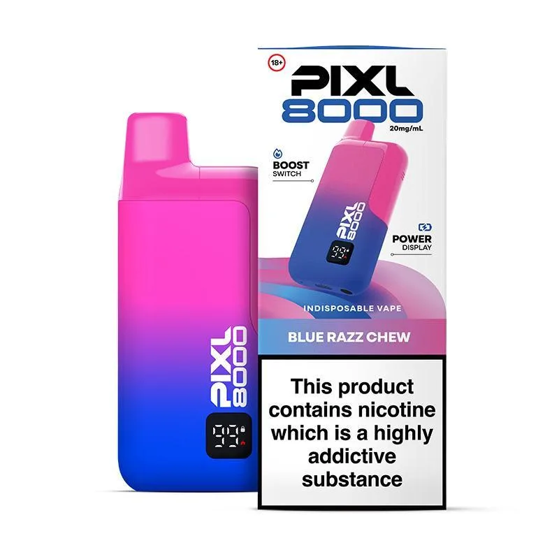 Blue Razz Chew Pixl 8000 Refillable Pod Kit