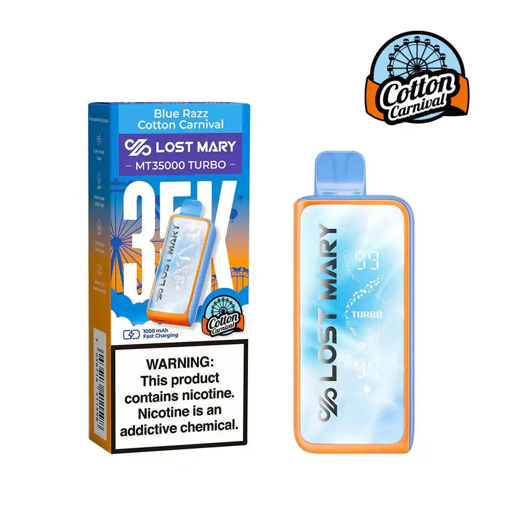 Blue Razz Cotton Carnival - Lost Mary MT35000 Turbo Cotton Carnival Edition Disposable Vape