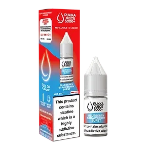 Blueberry Strawberry Burst Pukka Juice 5000+ Nic Salt E-Liquid - 10ml, 10mg/20mg, Pack of 10