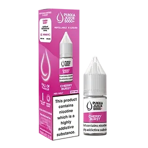 Cherry Burst Pukka Juice 5000+ Nic Salt E-Liquid - 10ml, 10mg/20mg, Pack of 10