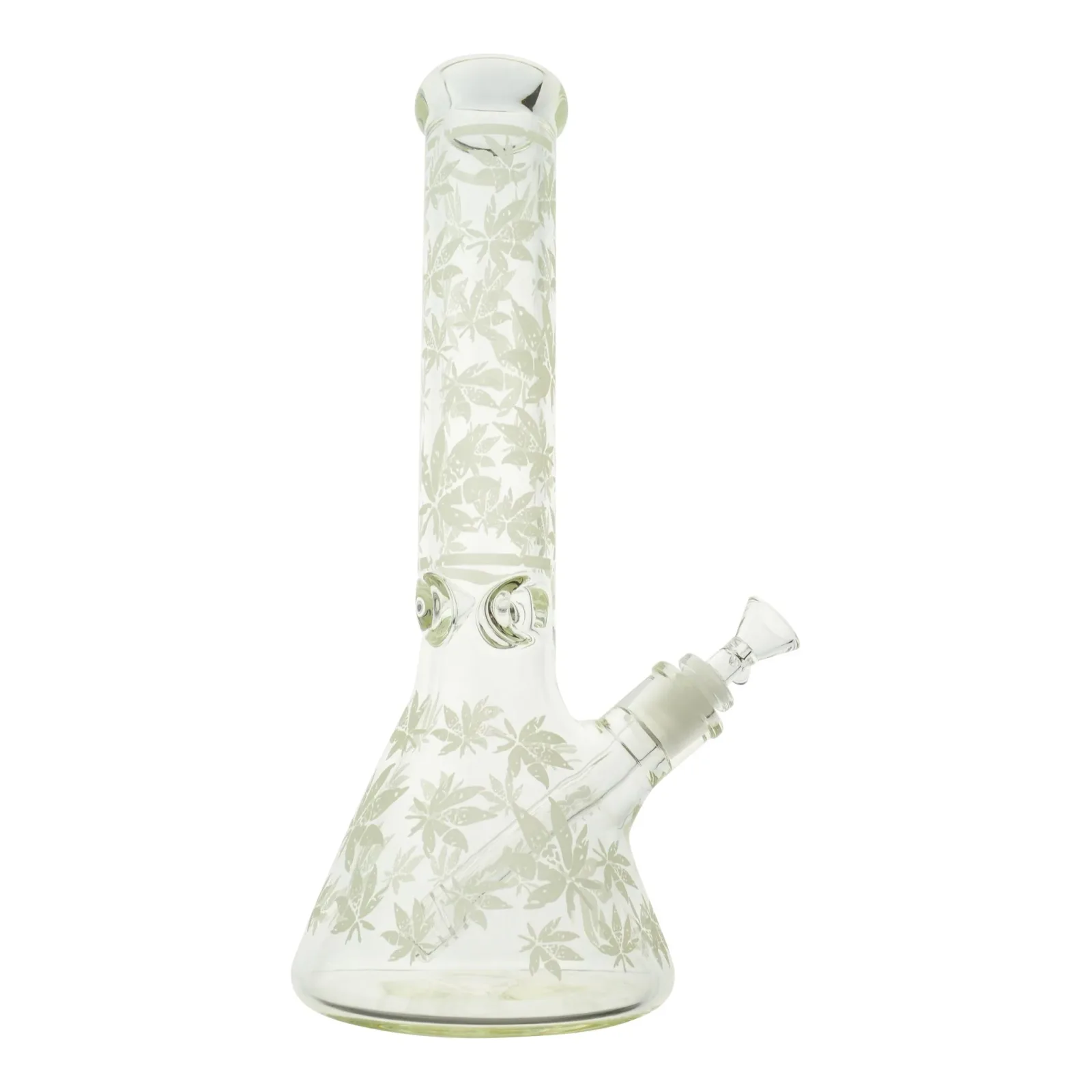 Glow In The Dark Leaf Beaker Bong - 13in
