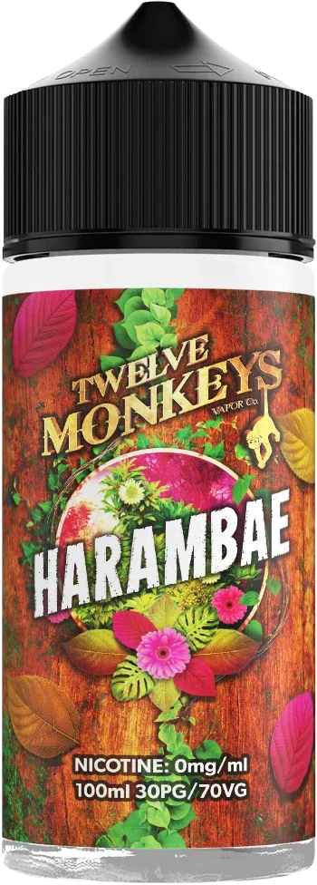 Harambae Twelve Monkeys 100ml Shortfill 0mg Nicotine Vape Juice – Fresh Flavours