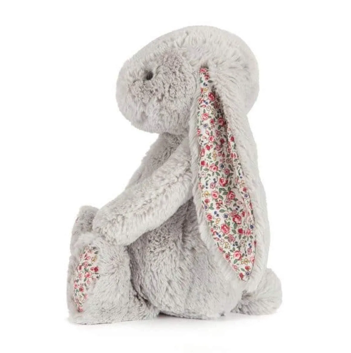 Jelly Cat Blossom Bunny Plush Toy Silver with Pink Flowers 18cm Import - Image 2