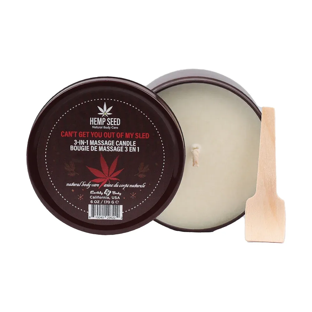 Earthly Body Hemp Seed Massage Oil Candle Can't Get You Out Of My Sled - Image 2