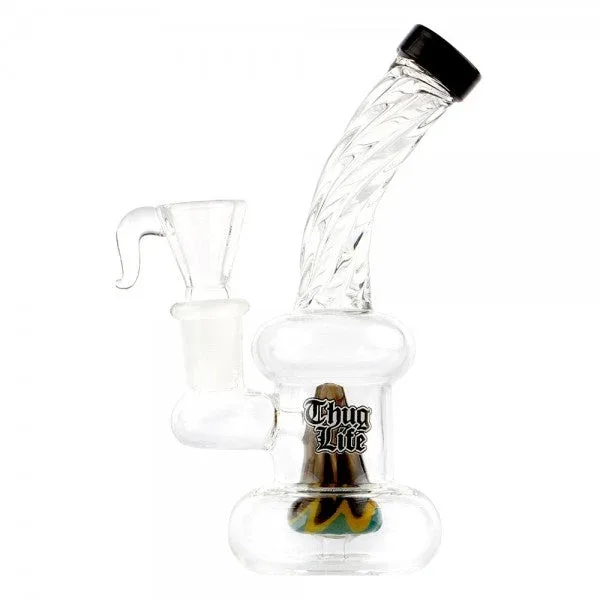 Thug Life | 6" Bubbler Shaped Rasta Water Pipe - Image 2