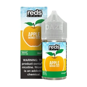 7 Daze Reds Salts Apple Mango Iced Nic Salt Vape Juice 30ml - 50MG