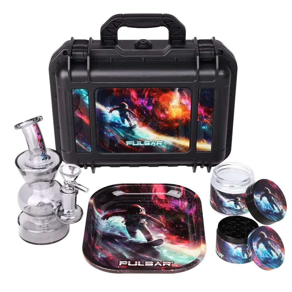 Pulsar Bent Neck Water Pipe Smoker's Hard Case Travel Set | 5.75" | 14mm F - Image 2