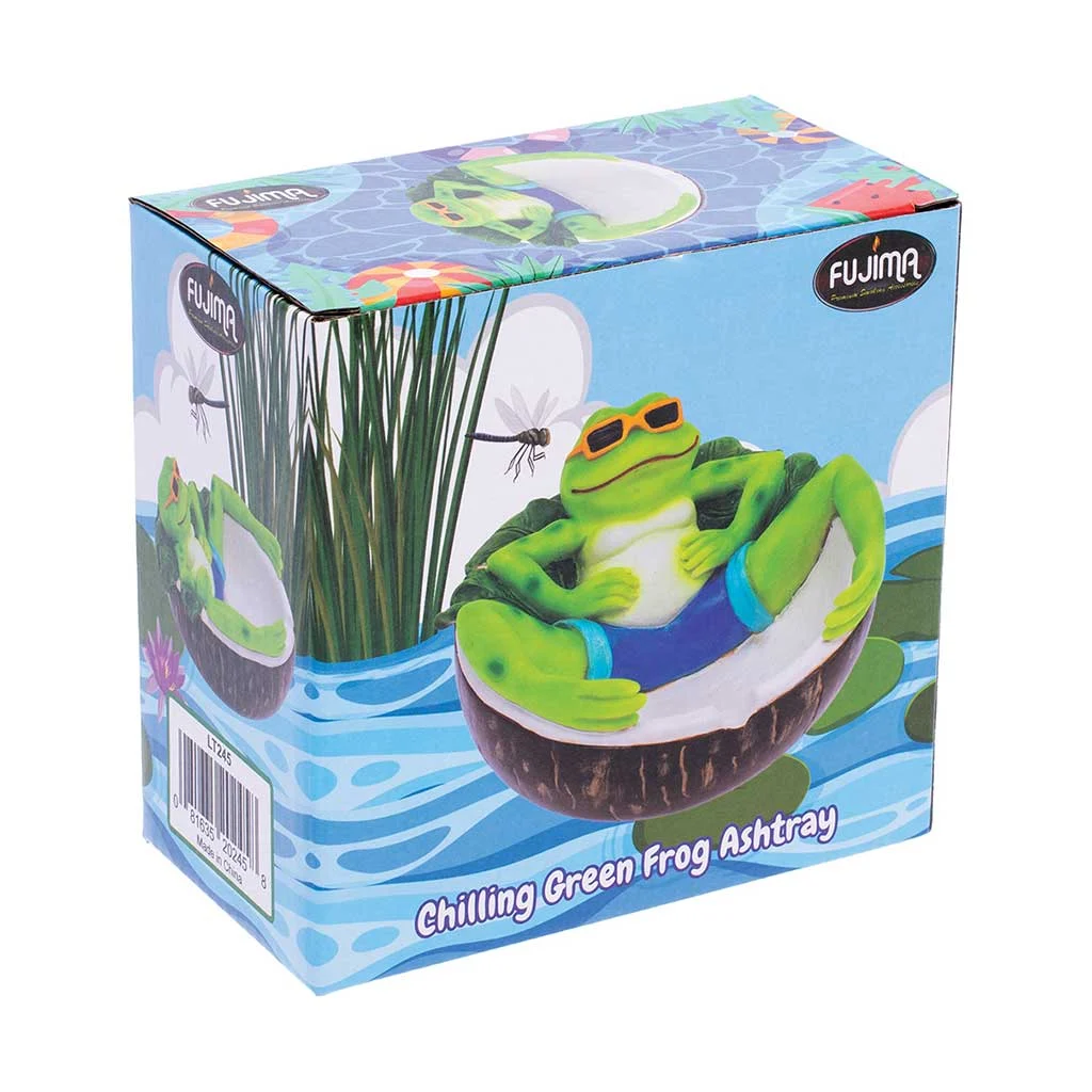 Chilling Green Frog Ashtray - Image 2
