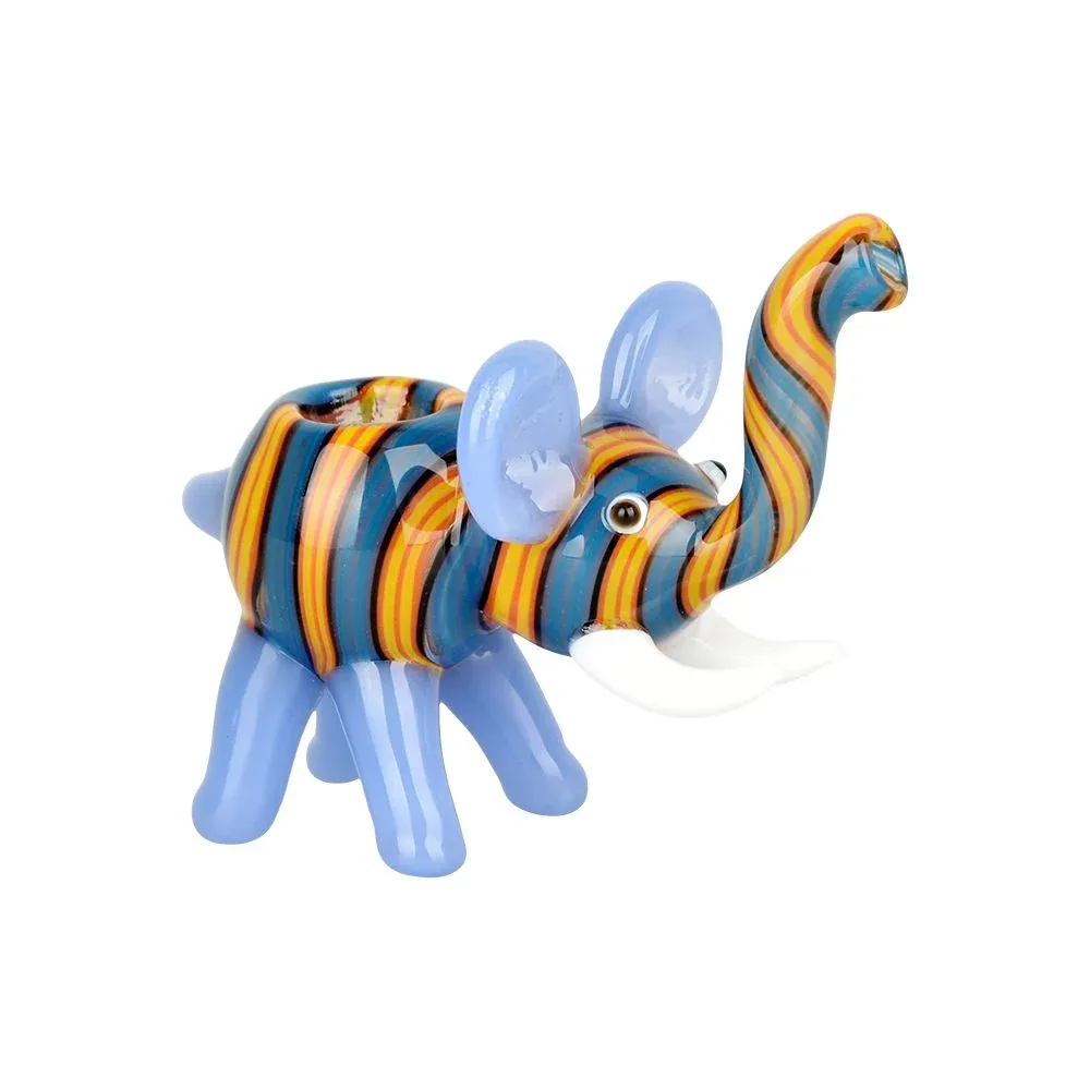 Mini Wig Wag Elephant Glass Hand Pipe - 3" / 5ct - Image 2
