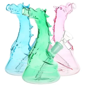Puff the Magic Dragon Glass Water Pipe - 6" / 14mm F / Colors Vary