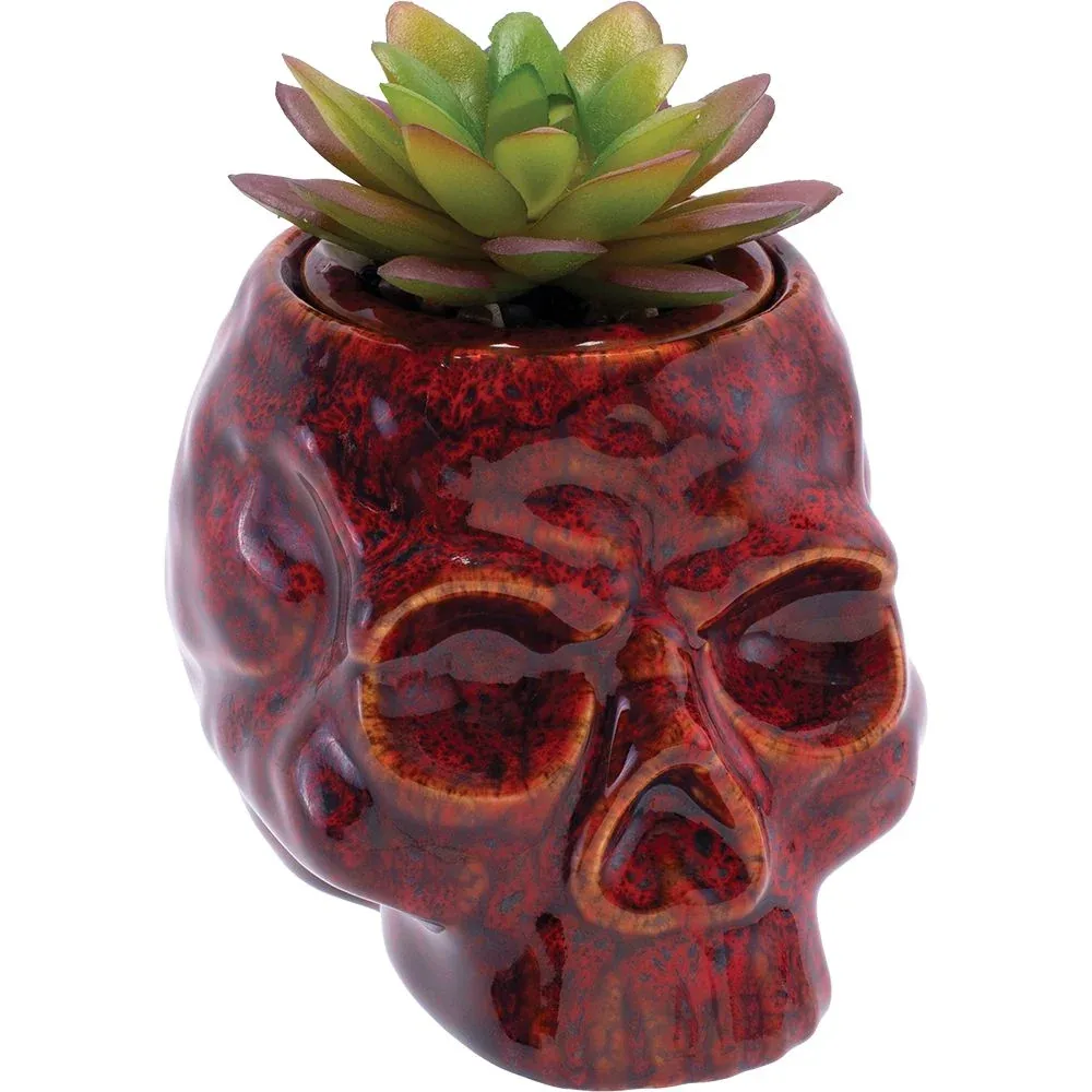 Fujima Skull Planter Reactive Glaze Ceramic Stash Jar | 4.5" - Image 2