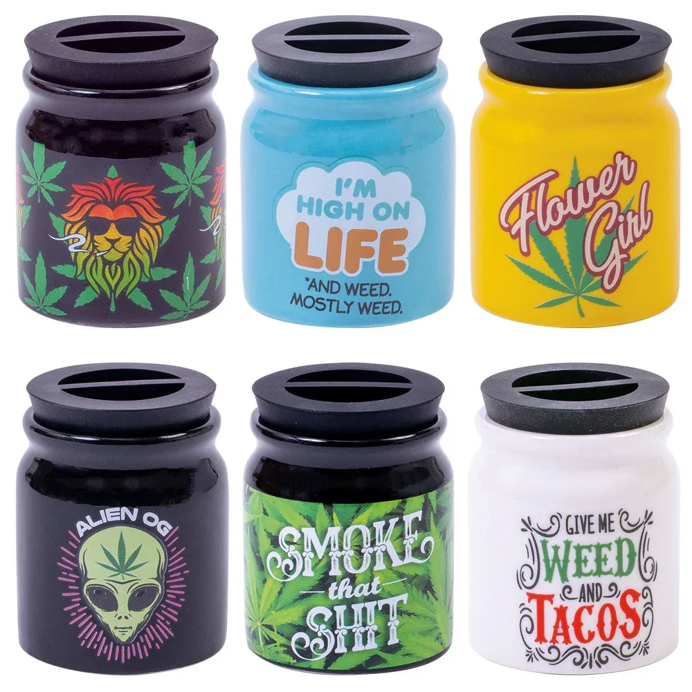 Fujima Stash It! Ceramic Storage Jars - 3"/Asst - 12PC - Image 2