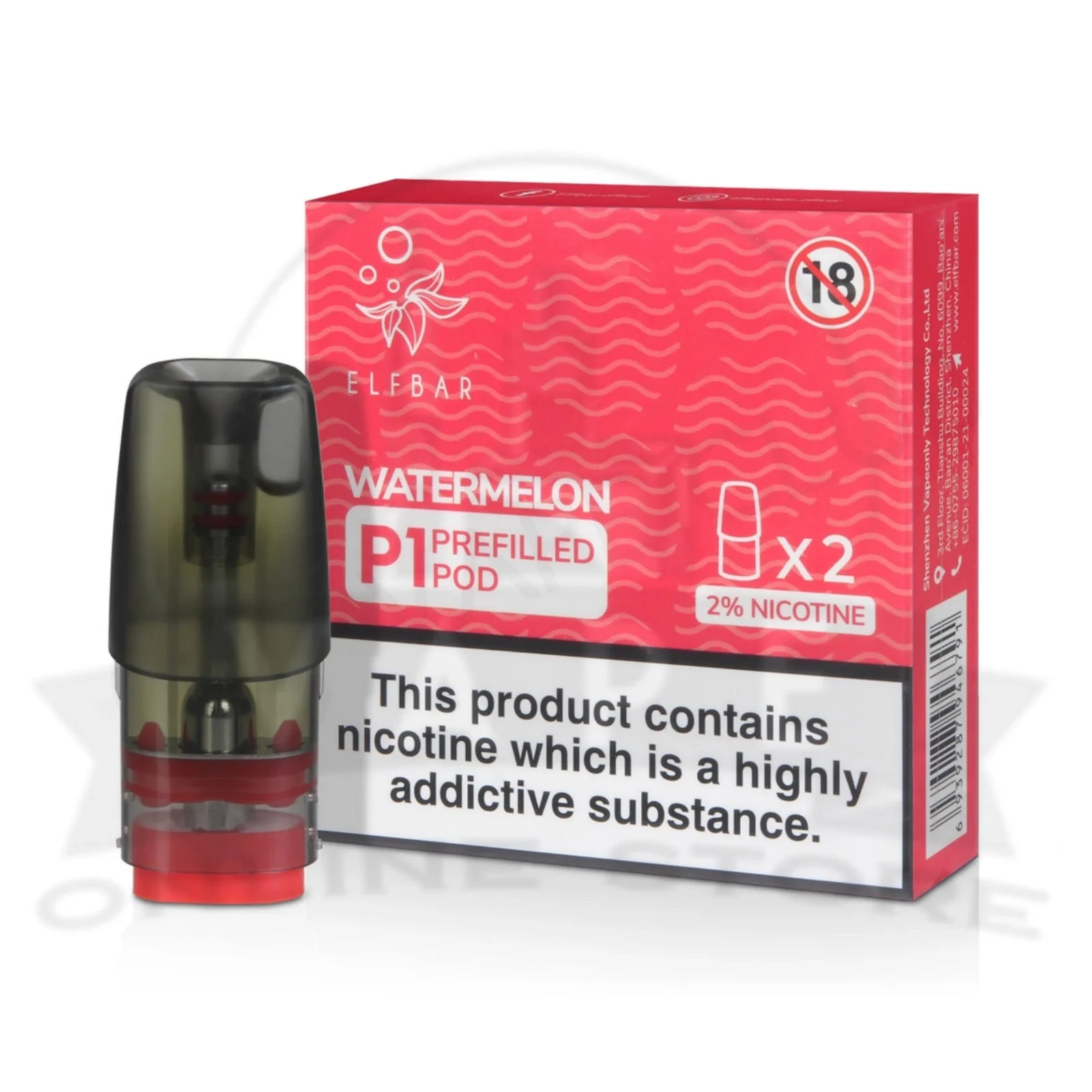 Watermelon Elf Bar Mate P1 Prefilled Pod | Retails & Wholesale