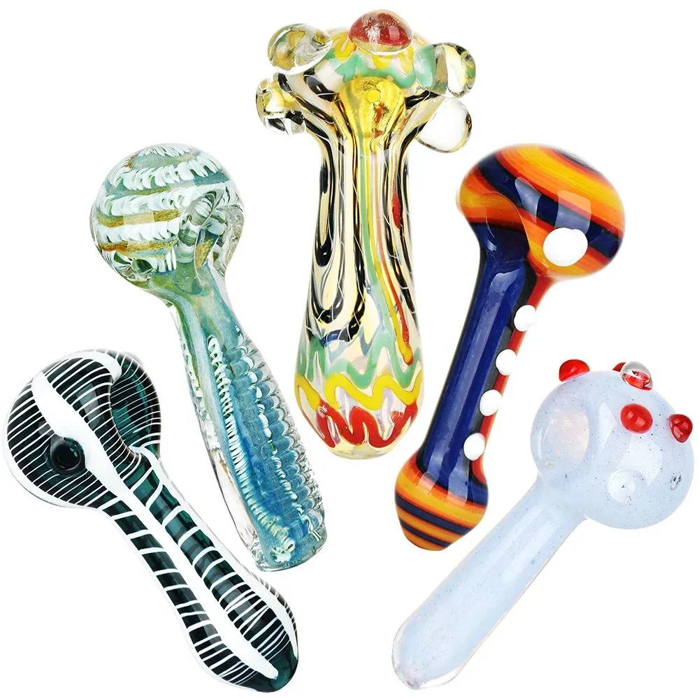 Future Shock Assortment Glass Spoon Pipes - 4.5" 20ct