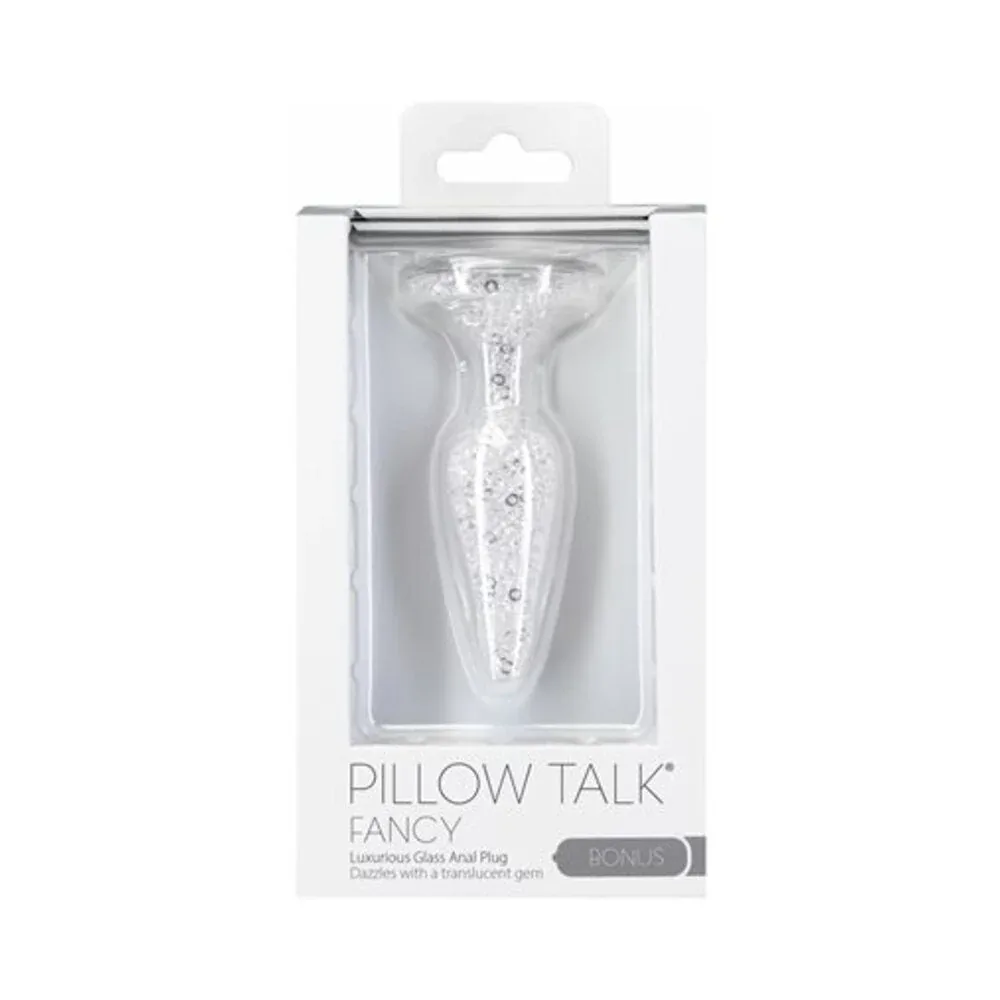Pillow Talk Fancy Glass Anal Plug with Glitter and Gem Base