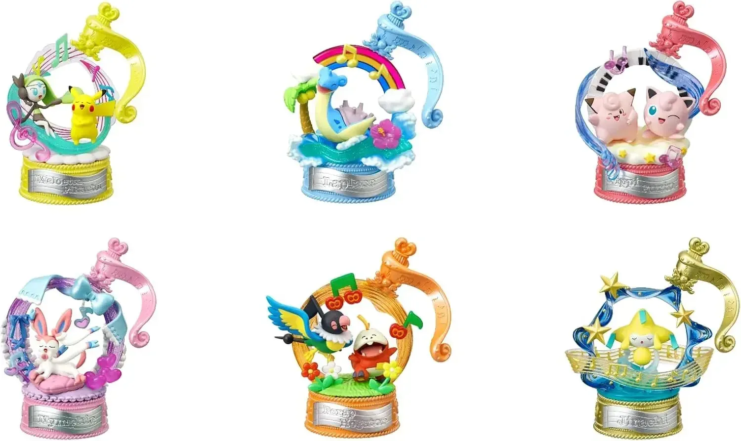 Re-Ment Pokemon Pop Melody 6 Pc Miniature Figure Set Collectibles
