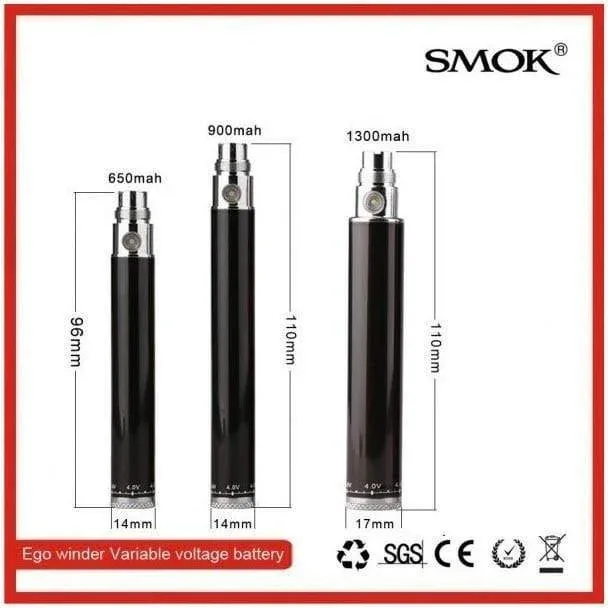 Smok eGo VV Winder Battery 650mAh Stainless - Image 2
