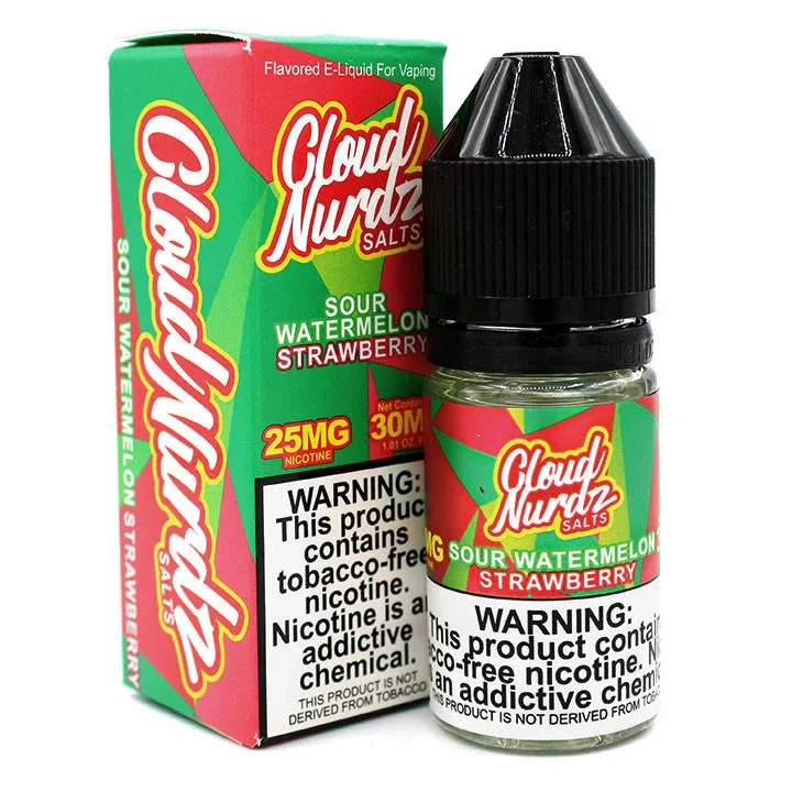 Sour Watermelon Strawberry - 25mg - Cloud Nurdz Salts - 30mL