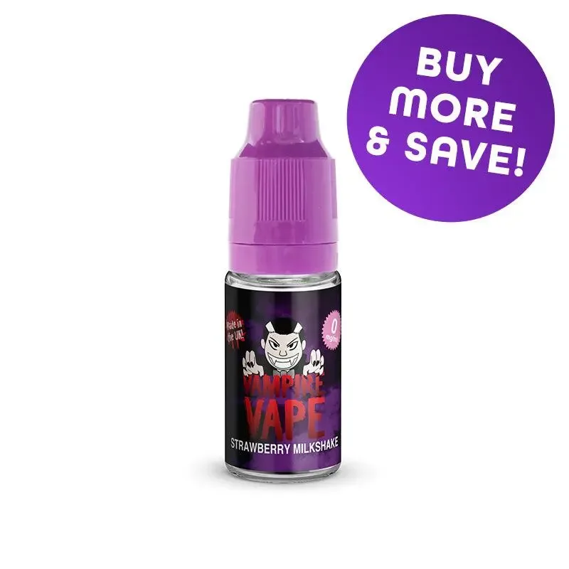 Strawberry Milkshake Freebase Vape Juice 10ml | Vampire Vape
