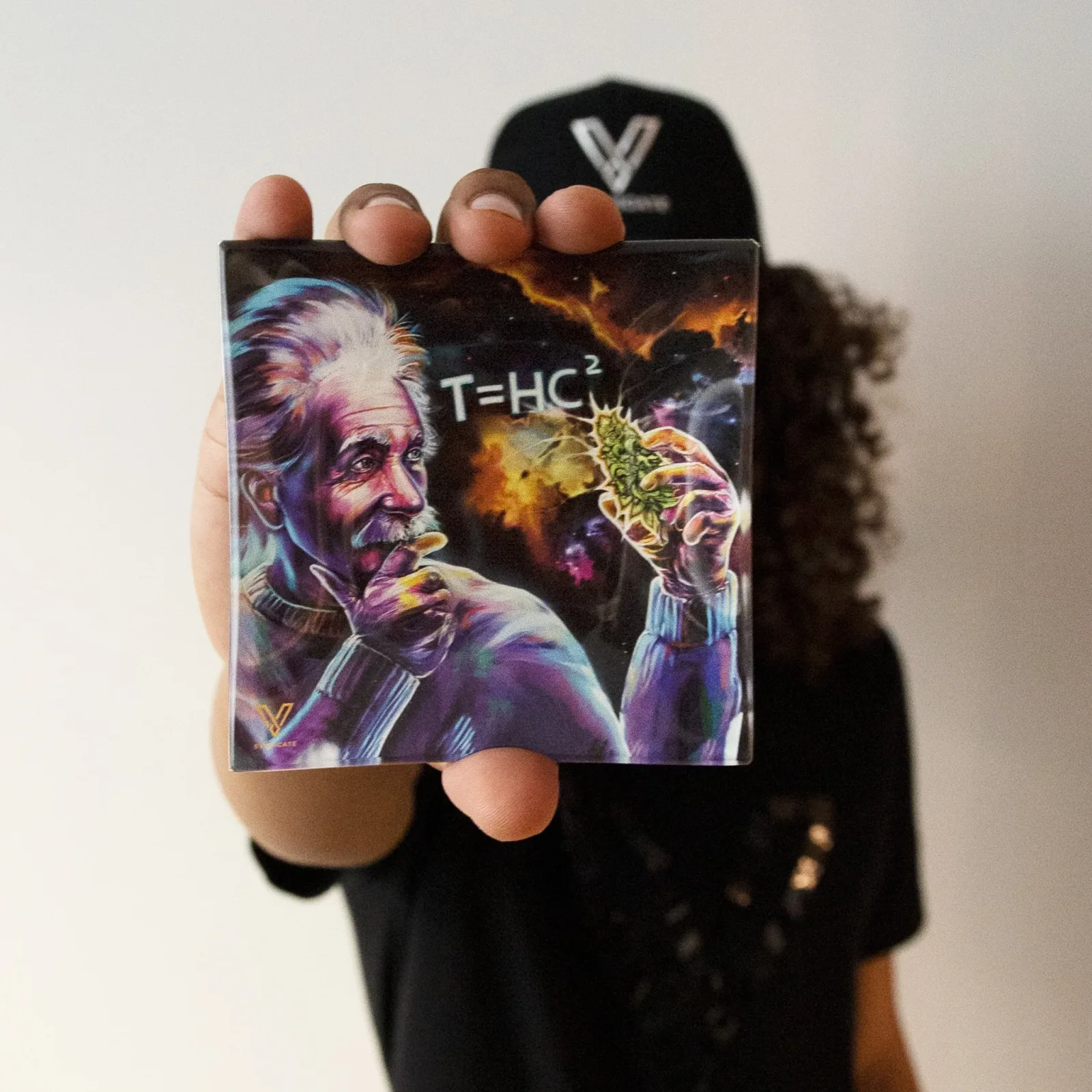 V Syndicate T=HC2 Einstein Black Hole Square Glass Ashtray - 4.5in - Image 2