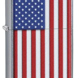 Zippo Lighter - Patriotic American Flag Street Chrome